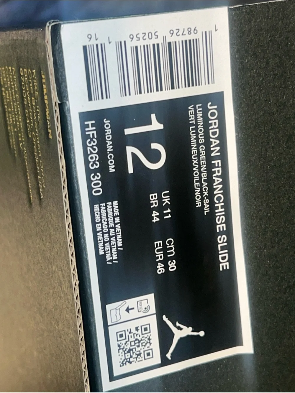 Jordan Franchise Slides MENS SZ  12 Luminous Green/Sail/Crimson Tint NEW IN BOX